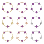 [⭐JeweliWhal] CLOVER 5 MOTIF VIOLET BRACELET COLLECTION
