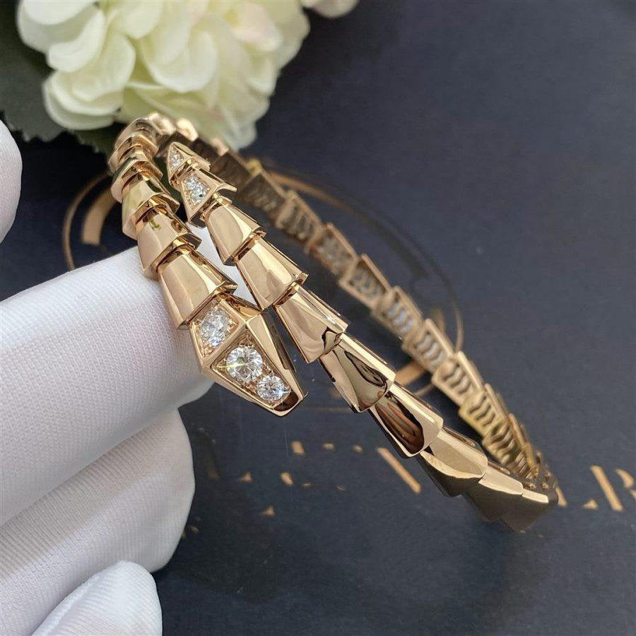 [⭐JeweliWhal]SERPENTI BRACELET DIAMONDS PINK GOLD