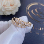 [⭐JeweliWhal]SERPENTI RING PINK GOLD DIAMOND PAVED 4MM