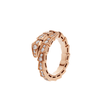 [⭐JeweliWhal]SERPENTI RING PINK GOLD DIAMOND PAVED 4MM