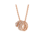 [⭐JeweliWhal]SERPENTI PINK GOLD NECKLACE DOUBLE RING DIAMOND