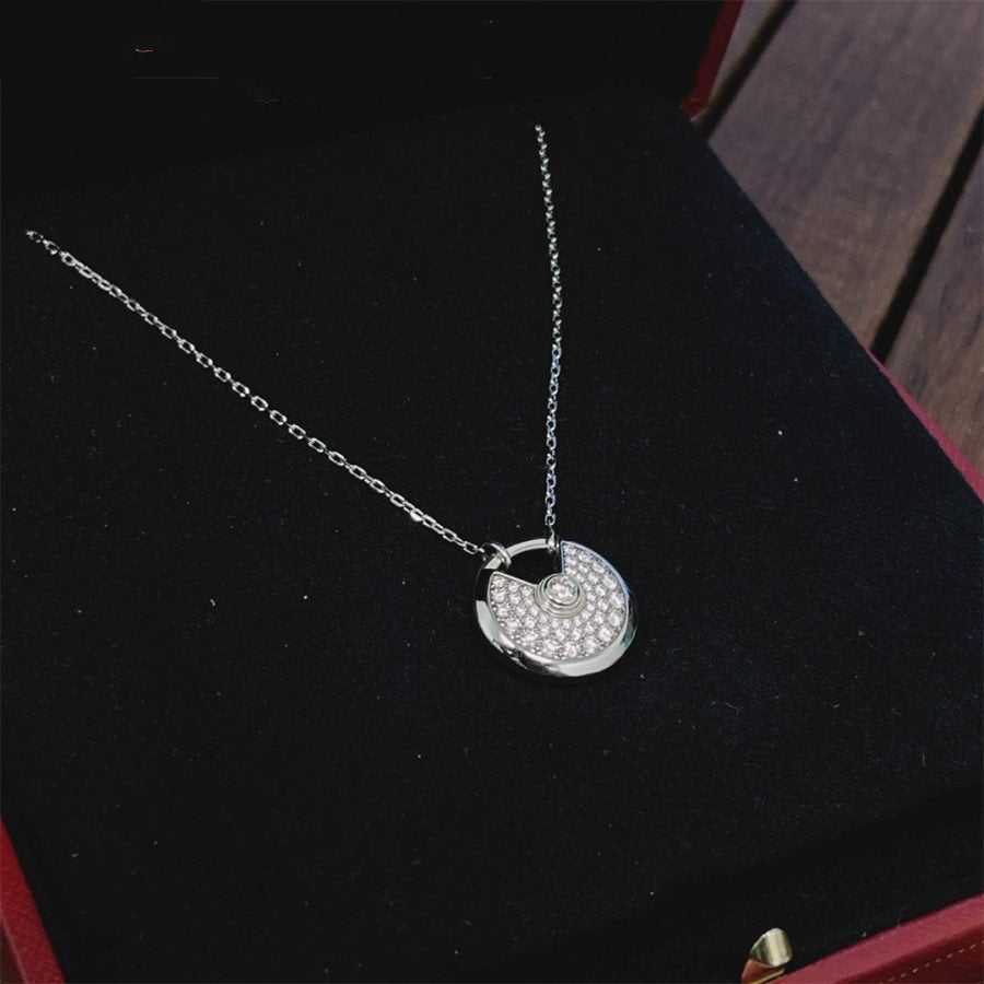 [⭐JeweliWhal]AMULETTE SILVER FULL DIAMOND NECKLACE