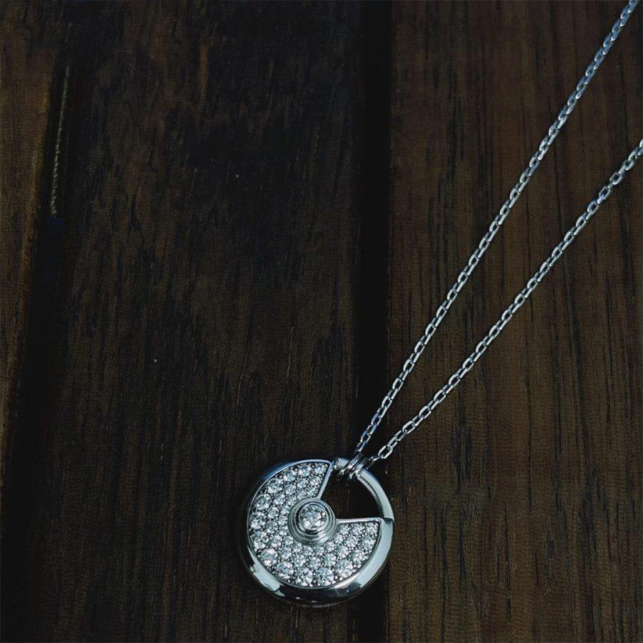 [⭐JeweliWhal]AMULETTE SILVER FULL DIAMOND NECKLACE