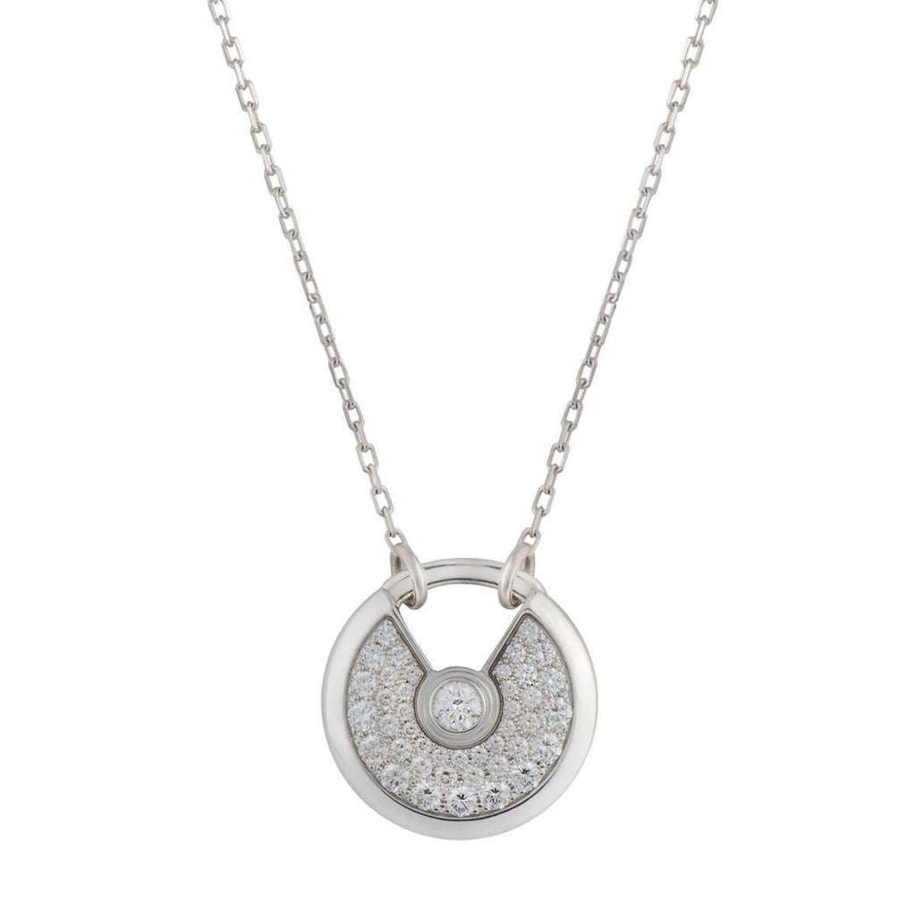 [⭐JeweliWhal]AMULETTE SILVER FULL DIAMOND NECKLACE