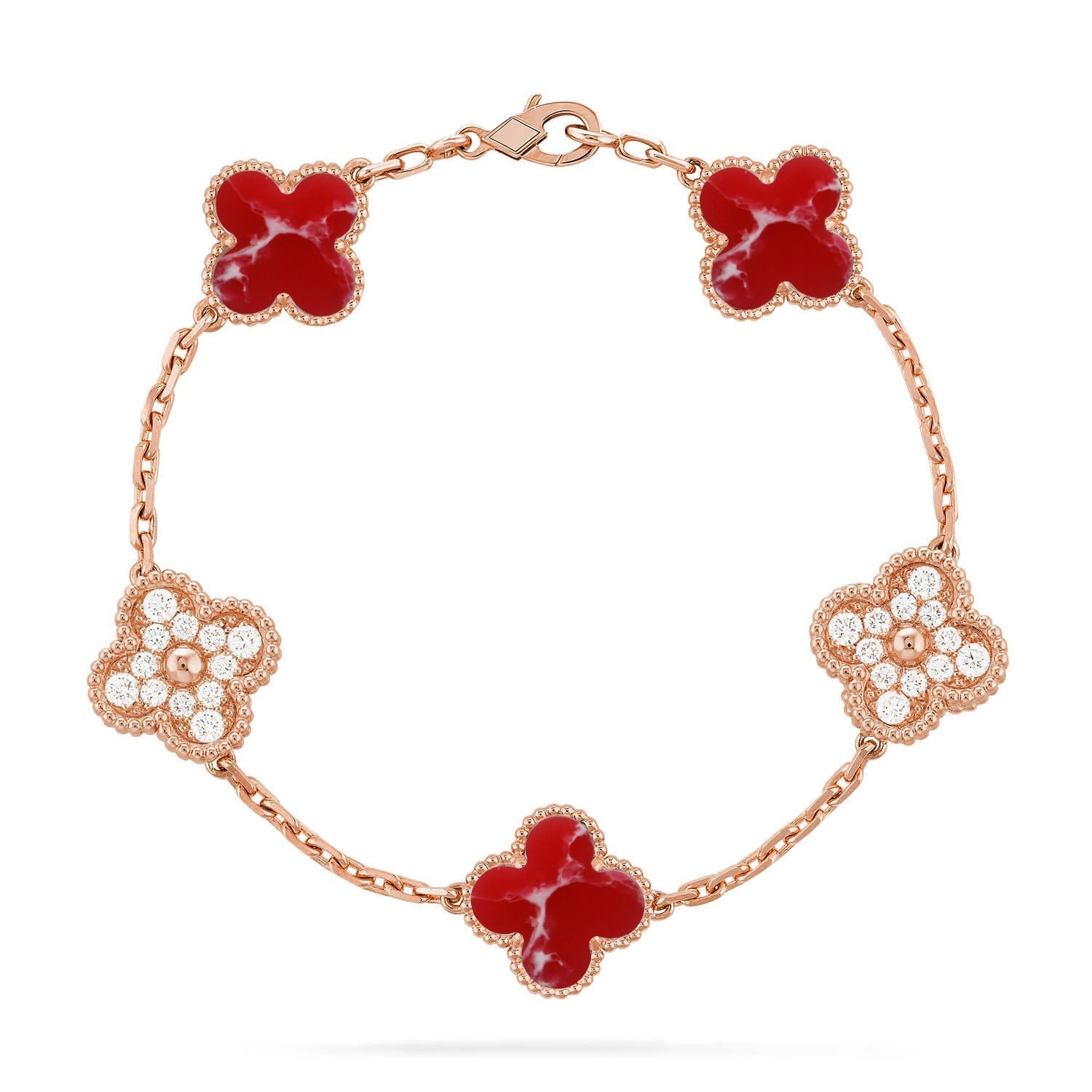 [⭐JeweliWhal]CLOVER 5 MOTIF RED PATTERN BRACELET COLLECTION