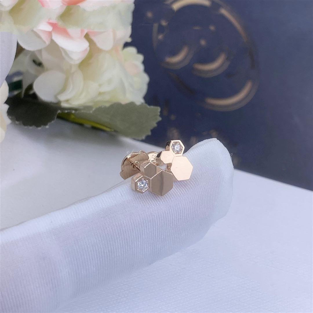[⭐JeweliWhal]BEE LOVE PINK GOLD DIAMOND EARRINGS