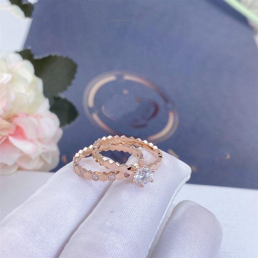 [⭐JeweliWhal]BEE LOVE RING PINK GOLD 1 DIAMOND