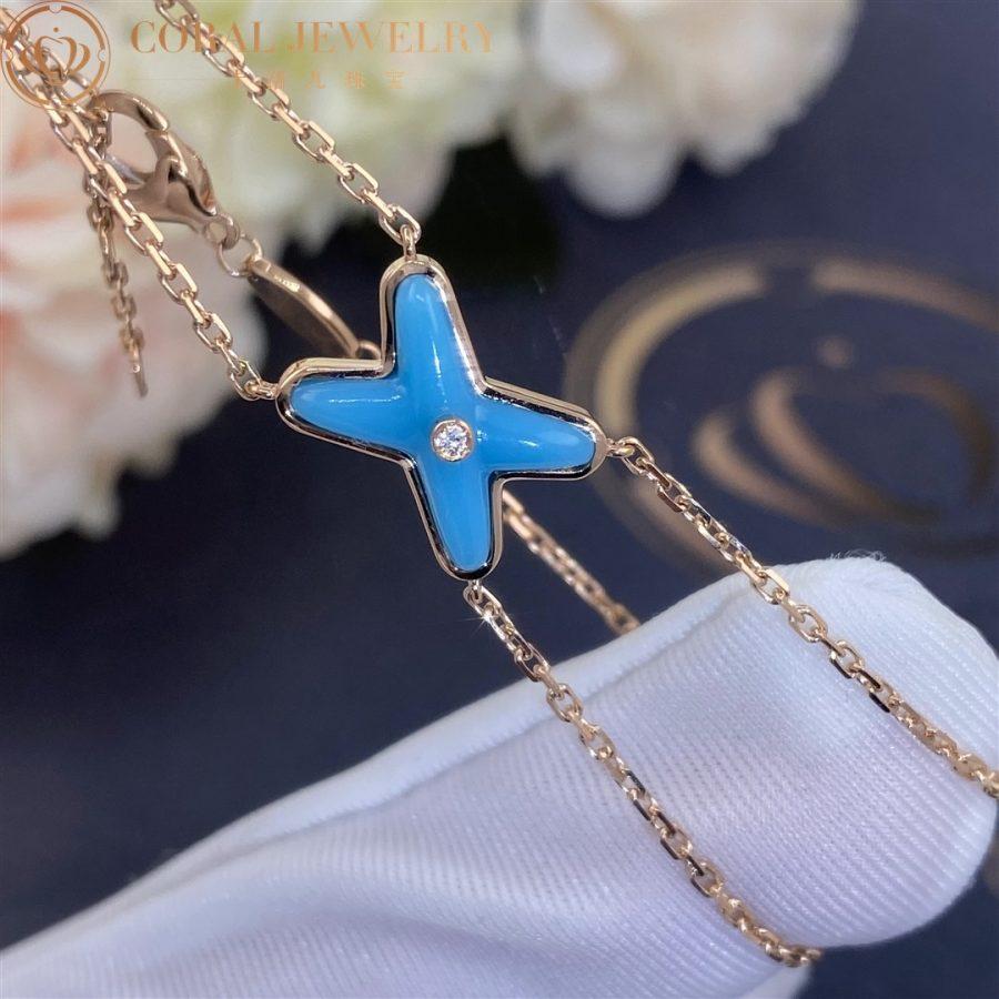 [⭐JeweliWhal]JEUX BRACELET TURQUOISE PINK GOLD 1 DIAMOND