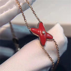 [⭐JeweliWhal]JEUX BRACELET CARNELIAN PINK GOLD 1 DIAMOND