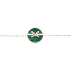 [⭐JeweliWhal]JEUX DE BRACELET MALACHITE PINK GOLD DIAMONDS
