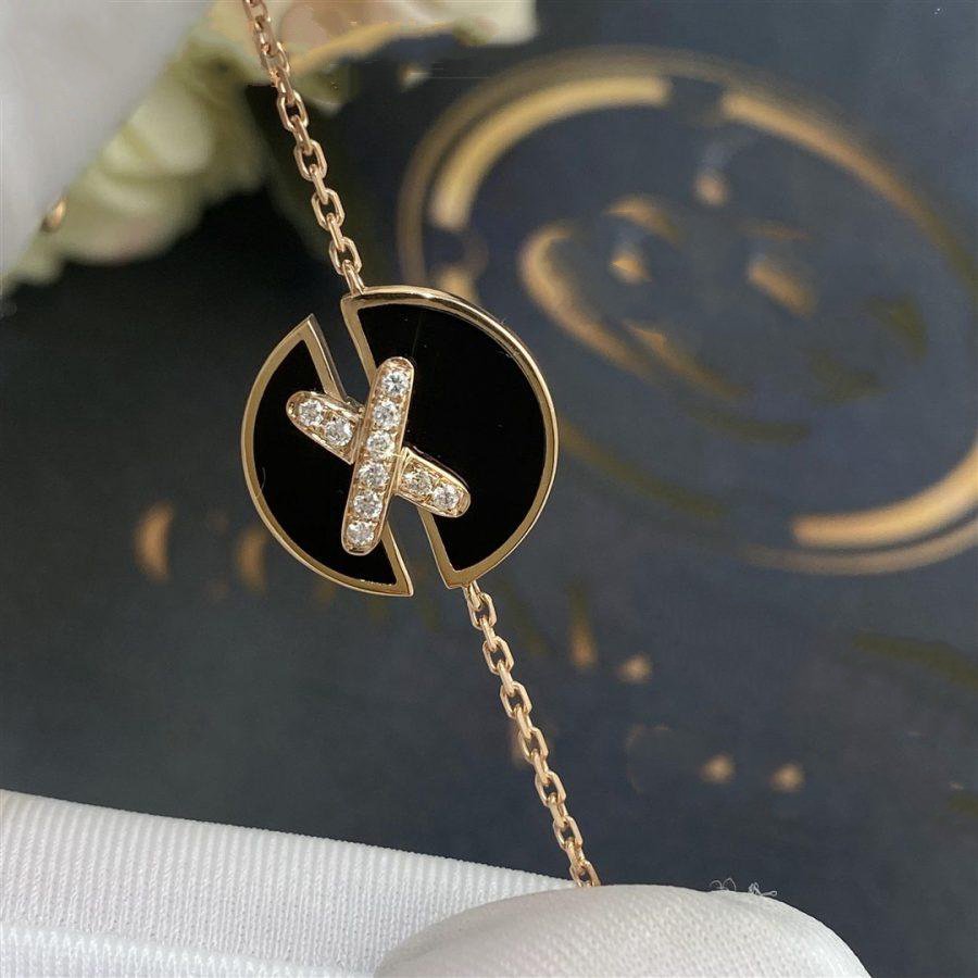 [⭐JeweliWhal]JEUX DE BRACELET ONYX PINK GOLD DIAMOND