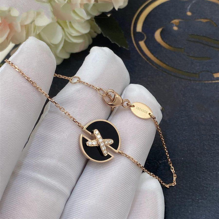 [⭐JeweliWhal]JEUX DE BRACELET ONYX PINK GOLD DIAMOND