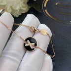 [⭐JeweliWhal]JEUX DE BRACELET ONYX PINK GOLD DIAMOND