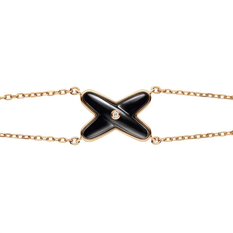[⭐JeweliWhal]JEUX BRACELET ONYX PINK GOLD 1 DIAMOND