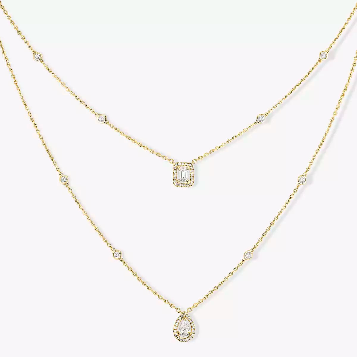 [⭐JeweliWhal]Diamond Necklace My Twin 2 Rows