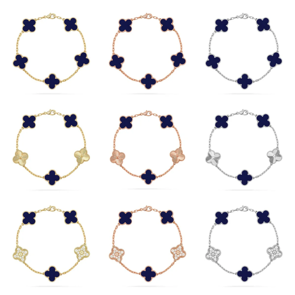 [⭐JeweliWhal]CLOVER 5 MOTIF LAPIS LAZULI BRACELET COLLECTION