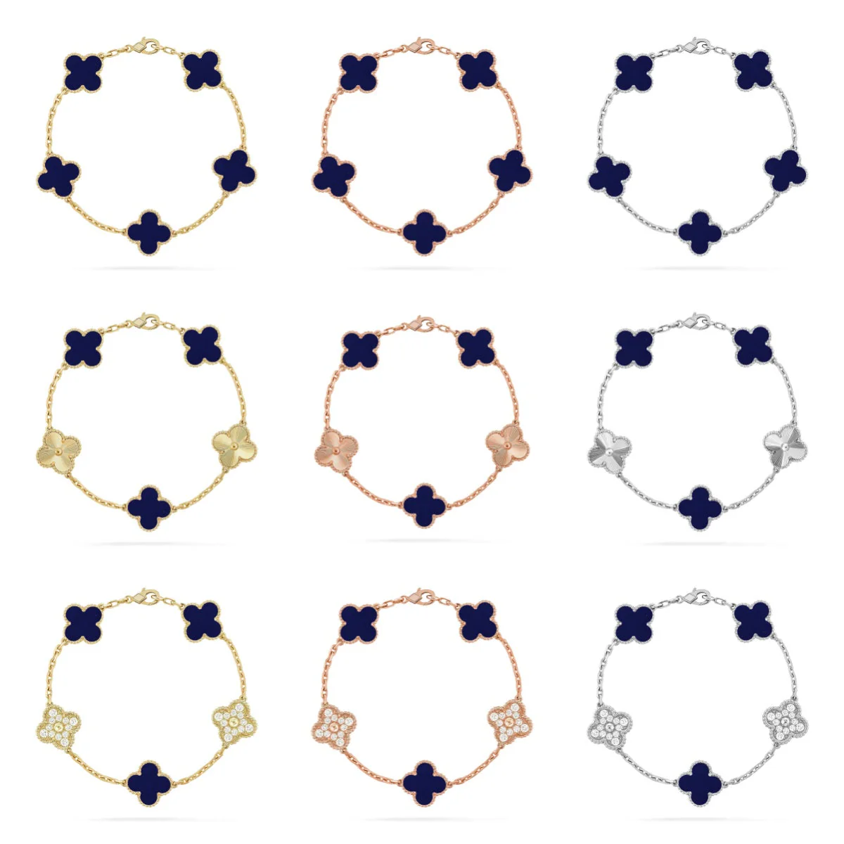 [⭐JeweliWhal] مجموعة سوار CLOVER 5 MOTIF LAPIS LAZULI