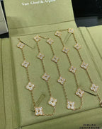 [⭐JeweliWhal]CLOVER 20 MOTIFS FULL-DIAMOND NECKLACE