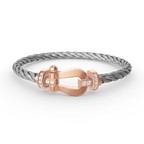 [⭐JeweliWhal]FORCE LARGE HORSESHOE HALF DIAMOND BRACELET ROSE GOLD