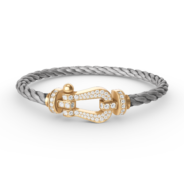 [⭐JeweliWhal]FORCE LARGE HORSESHOE FULL DIAMOND BRACELET GOLD