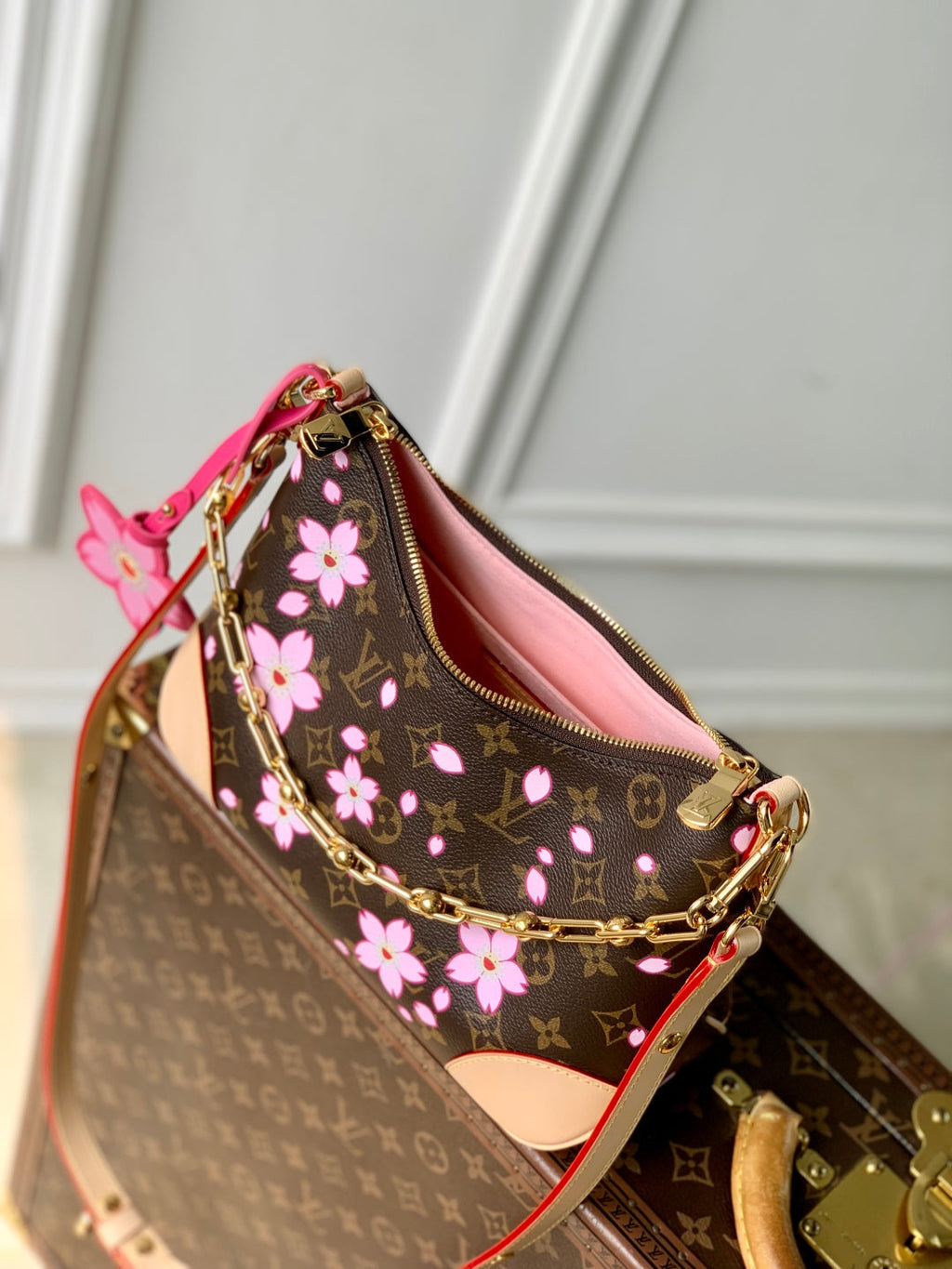 BOULOGNE CHERRY BLOSSOM 29 IN SAKURA BROWN MONOGRAM COATED CANVAS