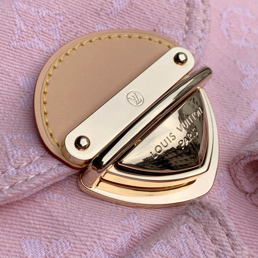 VENICE BACKPACK 24 IN PINK MONOGRAM DENIM GOLD HARDWARE