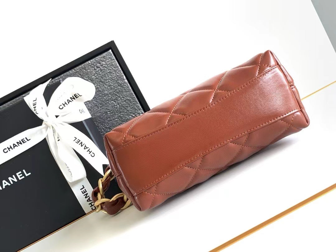 ホーボーバッグ 22インチ レッドブラウン シャイニーカーフスキン ゴールド金具