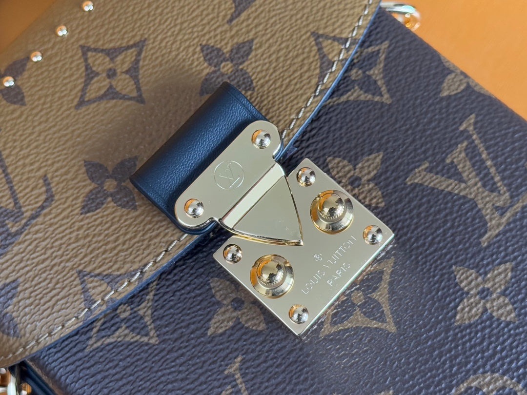 LV 25S カメラボックスバッグ 18インチ ブラウン モノグラム カーフスキン ゴールド金具