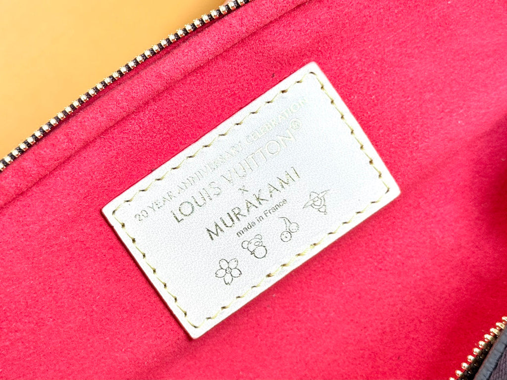 LV 25S MINI BUMBAG 17 IN BROWN CANVAS MONOGRAM CHERRY PRINT GOLD HARDWARE