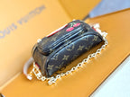 LV 25S MINI BUMBAG 17 IN BROWN CANVAS MONOGRAM CHERRY PRINT GOLD HARDWARE
