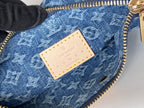 LV 25S HILLS POCHETTE 20 IN BLUE MONOGRAM DENIM CALFSKIN LEATHER STRAP