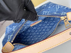 LV 25S HILLS POCHETTE 20 IN BLUE MONOGRAM DENIM CALFSKIN LEATHER STRAP