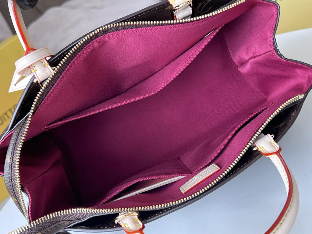 LV 25S PETIT PALAIS 29 IN BROWN MONOGRAM CANVAS AND CALFSKIN GOLD HARDWARE