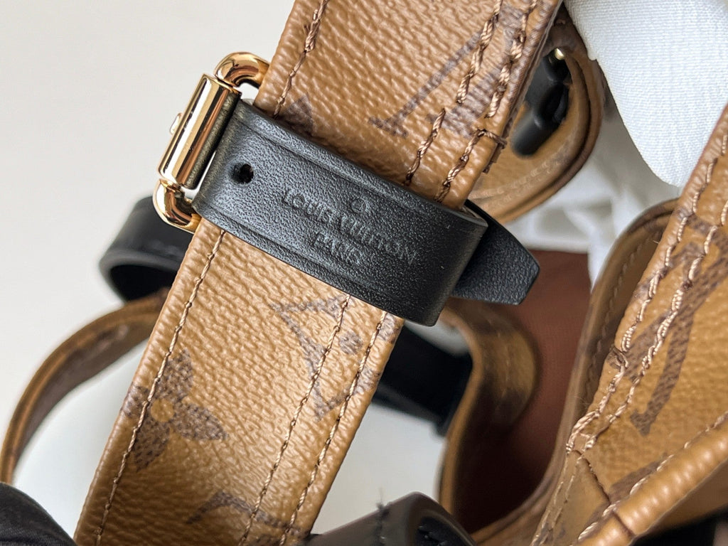 LV 25S アトランティス BB 17 キャラメルベージュ モノグラムコーティングキャンバス レザートリム ブラック