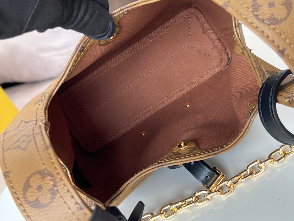 LV 25S アトランティス BB 17 キャラメルベージュ モノグラムコーティングキャンバス レザートリム ブラック