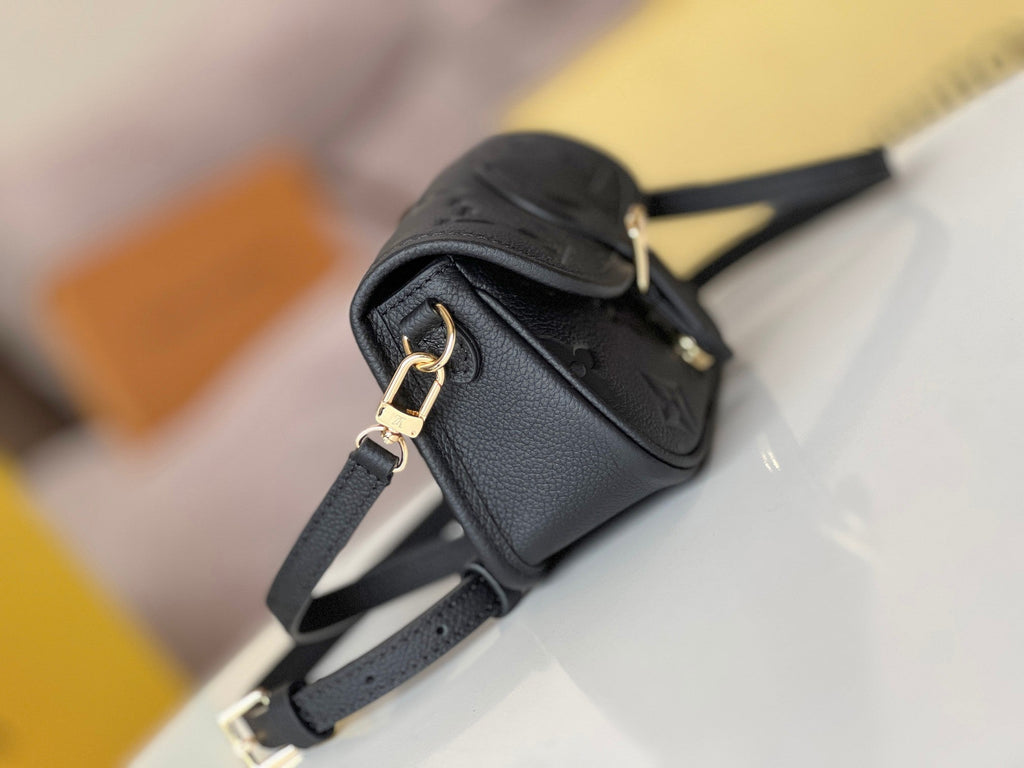 LV 25S MINI NANO DIANE 19 IN BLACK MONOGRAM EMPREINTE LEATHER GOLD HARDWARE