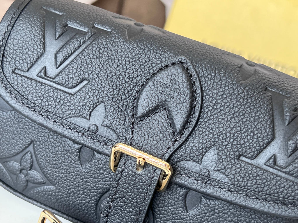 LV 25S MINI NANO DIANE 19 IN BLACK MONOGRAM EMPREINTE LEATHER GOLD HARDWARE