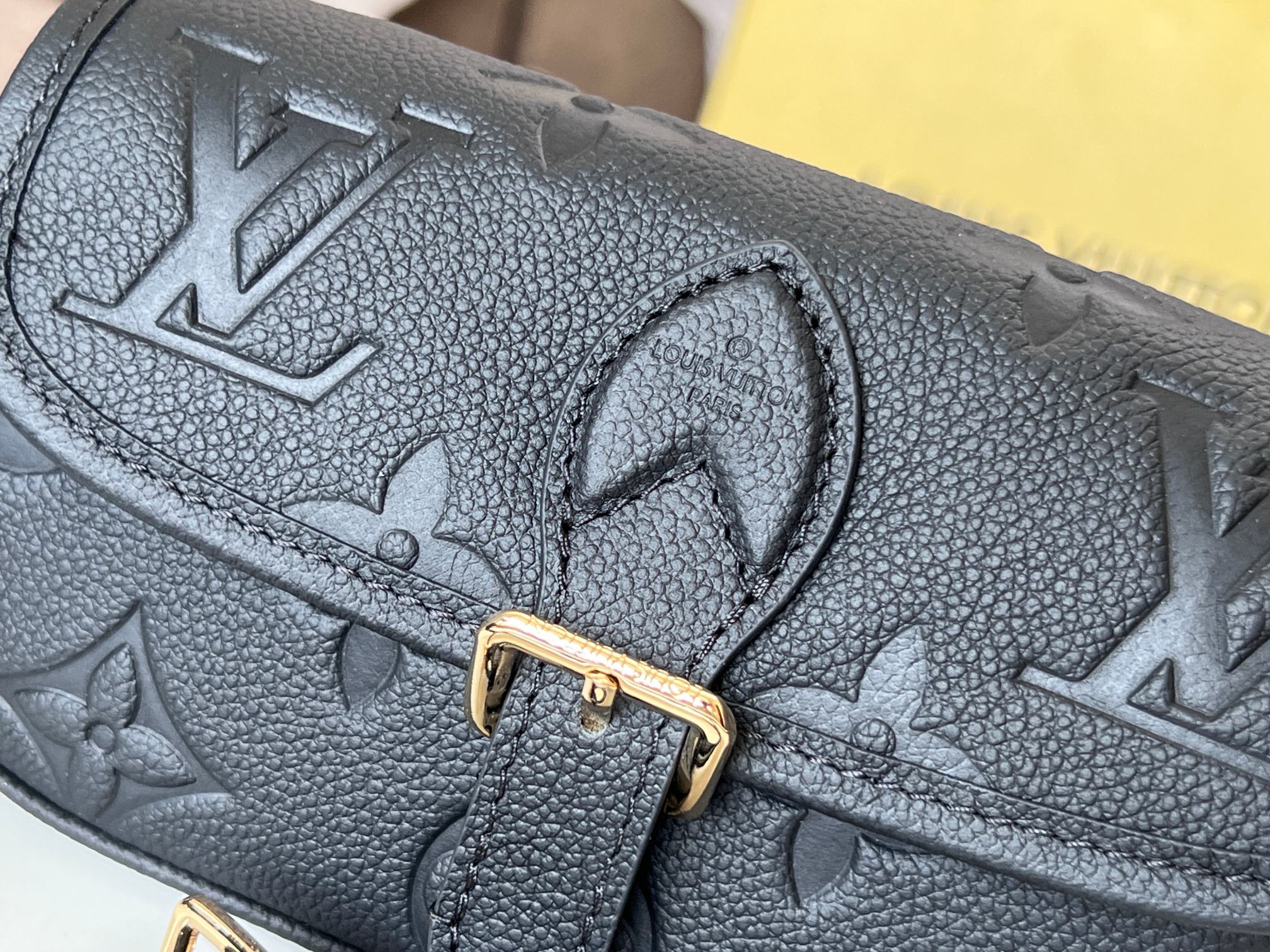 LV 25S MINI NANO DIANE 19 IN BLACK MONOGRAM EMPREINTE LEATHER GOLD HARDWARE