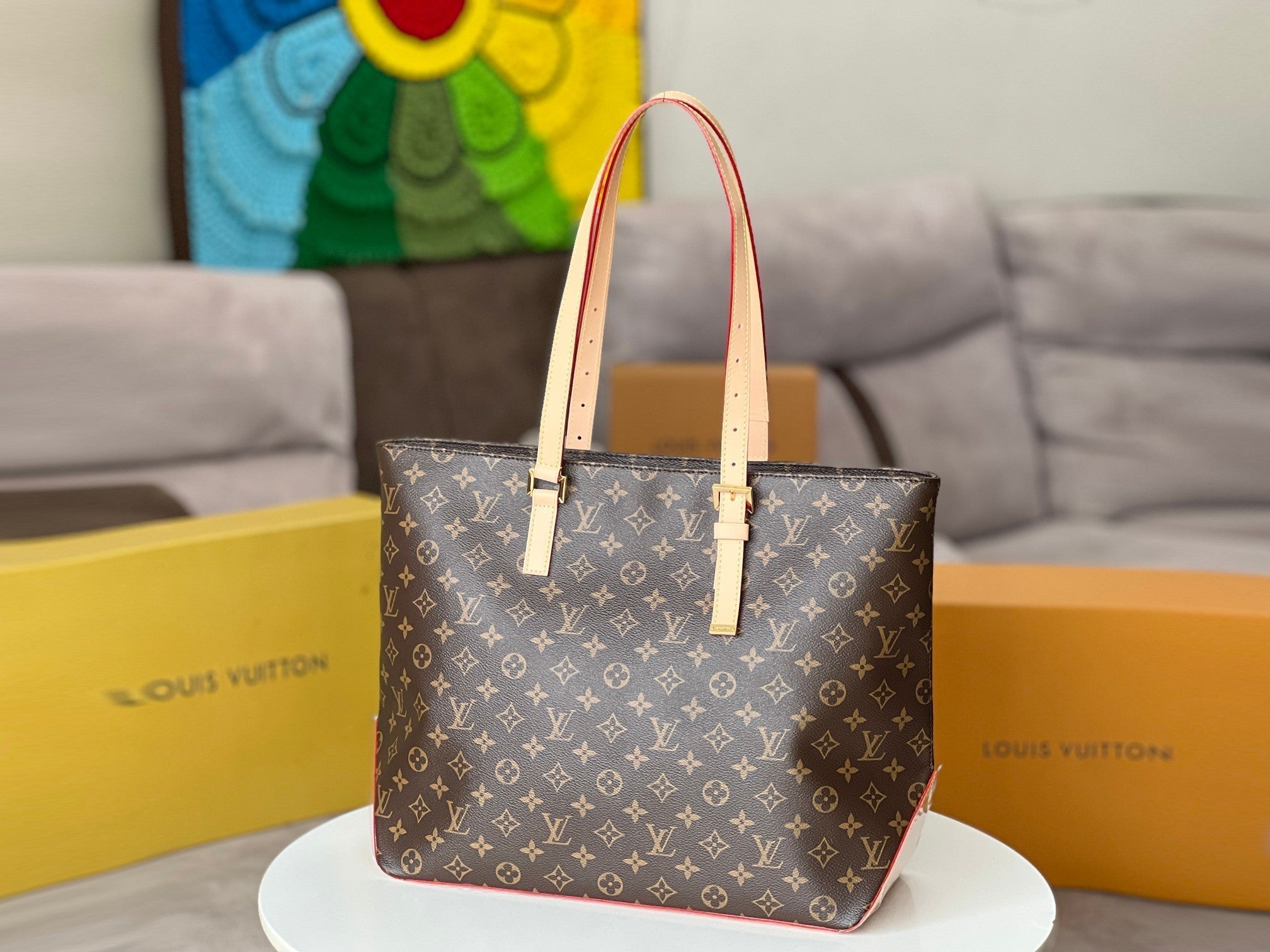 LV 25S メッゾバッグ 43 ブラウンモノグラムキャンバスとカーフスキン、ゴールド金具