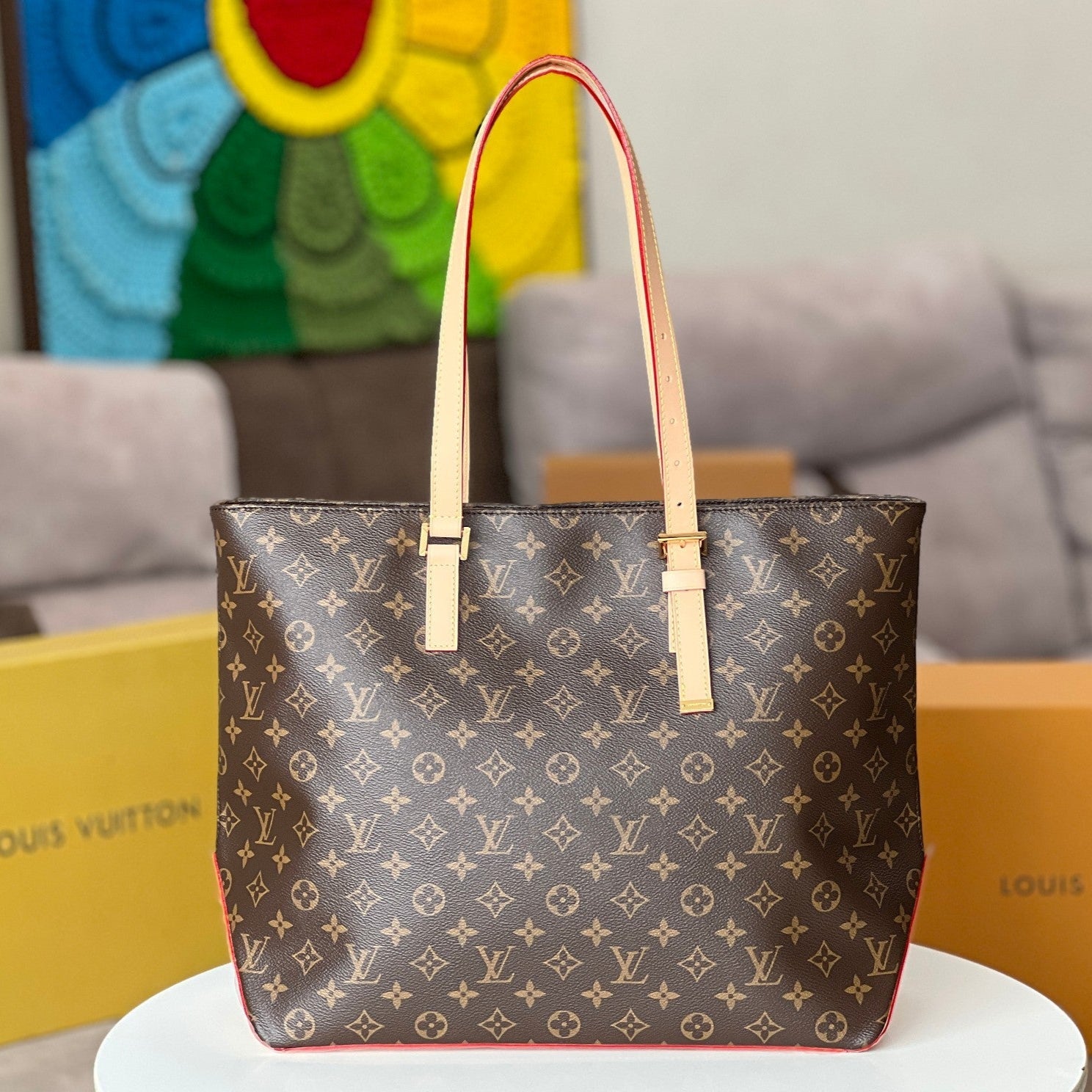 LV 25S メッゾバッグ 43 ブラウンモノグラムキャンバスとカーフスキン、ゴールド金具