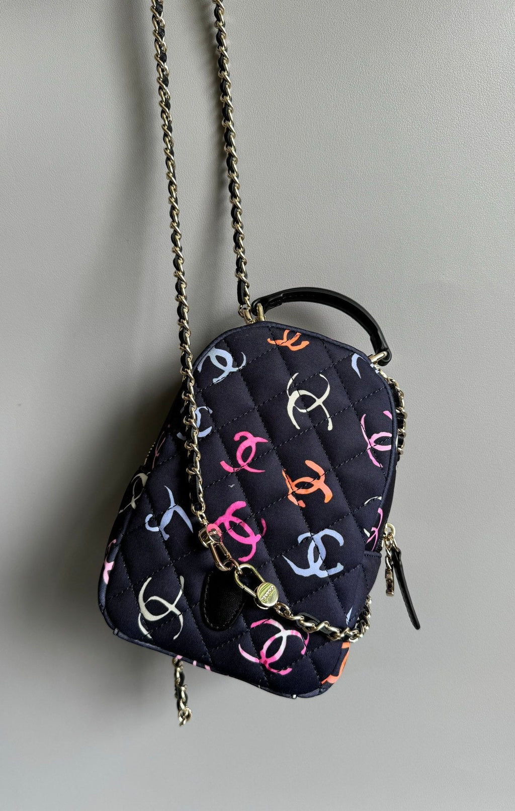 CC バックパック 18cm ブラック＆その他多数カラー プリント生地 ゴールド金具