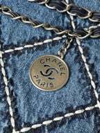 CC ラージ 42 クロスボディバッグ ブルーデニム チェーン付き