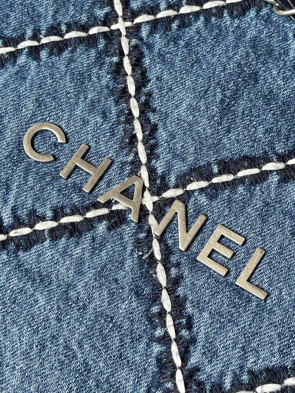 CC ラージ 42 クロスボディバッグ ブルーデニム チェーン付き