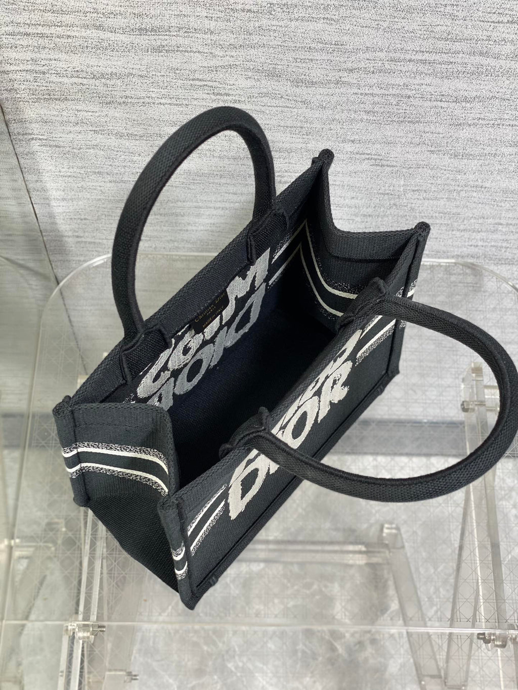 ブックトート 26 ブラック×ホワイト キャンバス 226506