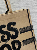 ブックトート 36 ベージュ＆ブラック ミスディオール グラフィティ エンブロイダリー