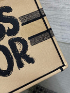 ブックトート 36 ベージュ＆ブラック ミスディオール グラフィティ エンブロイダリー