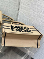 ブックトート 36 ベージュ＆ブラック ミスディオール グラフィティ エンブロイダリー