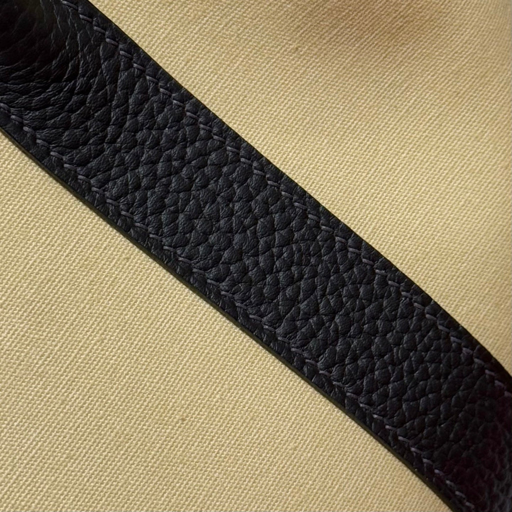 ガーデンパーティー 30cm ダークベージュ トイレットペーパー コットンキャンバス＆ブラックカーフスキン