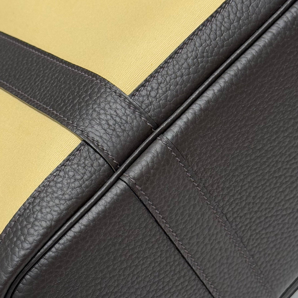 ガーデンパーティー 30cm ダークベージュ トイレットペーパー コットンキャンバス＆ブラックカーフスキン