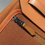 HERMES 25S MINI HERBAG 20 IN COPPER BROWN CANVAS SILVER HARDWARE